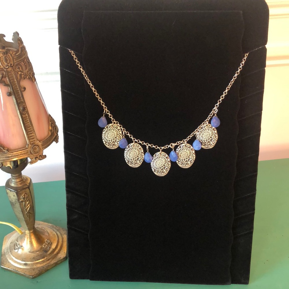 Karma Bella Silver and Blue Necklace